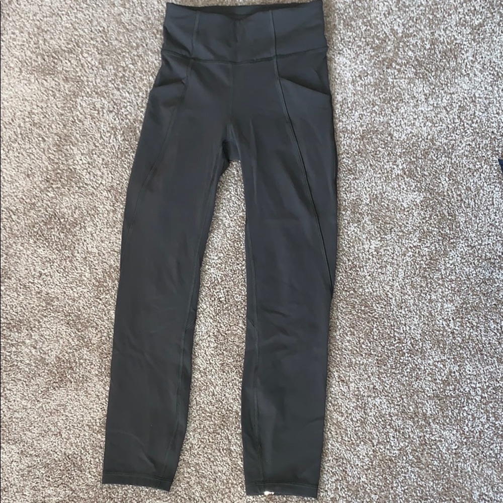 Dark Olive Lululemon Time to Sweat Crop